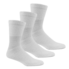 Mens Cushioned Diabetic Non Elastic Socks White