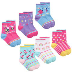 Baby Girls Novelty Design Socks 6 Pairs Multibuy