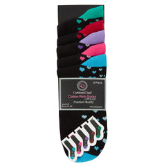 5 Pairs Womens Heel & Toe Hearts and Spot Design Socks