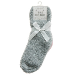 Girls Fluffy Cosy Bed Crew Winter Socks with Glitter Multipack