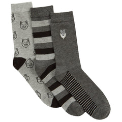 Mens Bamboo Stripped Printed Mid Calf Socks Multipack