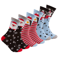 Womens Novelty Christmas Socks 1 Pair Black Santa