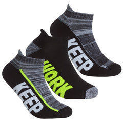 Boys Trainer Liner Keep up Keep fit Low Cut Ankle Socks 3 Pairs- Yellow