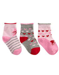 Baby Girls Design Fun Animals Cute Socks 3 Pairs Heart Butterfly