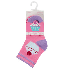 Baby Girls Ankle Low Cut Socks Pink - 3 Pairs