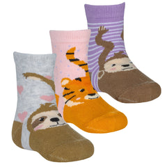 Baby Girls Boys Unisex  Novelty Animals Socks 3 Pairs Assorted