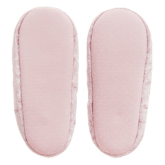 Girls Ballerina Crushed Velvet House Slippers Pink