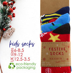 Kids Cotton Rich Novelty Christmas Design Socks 3 Pairs Penguin