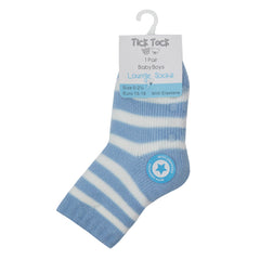 Baby Boys Chunky Sherpa Fleece Socks With Abs Grippers Blue Stripes