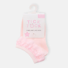 Baby Girls 3-Pack Cotton Rich Ruffle Frill Ankle Socks - Pink