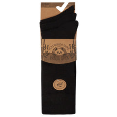 Mens Bamboo Crew Socks Plain Black Mid Calf Socks