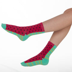 Girls Fruit Crew Socks Watermelon Pineapple Strawberry 9 Pairs
