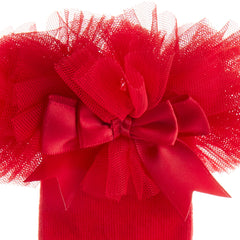 Baby Girls Socks With Decorative Frill Red Tutu - 1 Pair