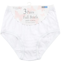 Womens Briefs Underwear Knickers Plus Size White - 3 Pairs