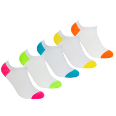 Womens 5 Pairs Trainer Liner Plain Ankle Socks Pink