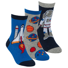 Boys Novelty Colourful Design Socks Navy Astro