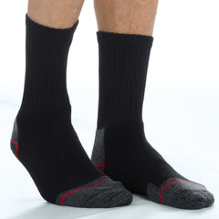 Mens Work Socks Mid Calf Heavy Duty Thick Crew Safety Boot Socks 3 Pairs