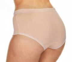Women Cotton Briefs Knickers Underwear Beige 3 Pairs