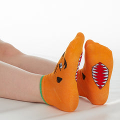 Boys Novelty Tiger Dinosaur Cartoon Trainer Liner 12 Pairs