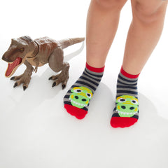 Boys Novelty Tiger Dinosaur Cartoon Trainer Liner 12 Pairs
