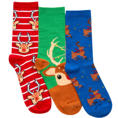 Womens Novelty Cotton Rich Christmas Funny Printed Socks