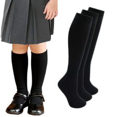 Girls Knee High Back To School Uniform Socks 3 Pairs