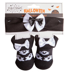 Babies Halloween Socks Bootie And Headband Set Ghost