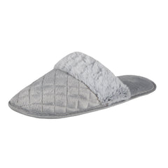 Womens Memory Foam Mule Slippers Grey