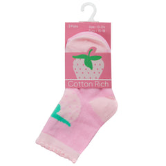 Baby Girls Strawberry Novelty Socks 3 Pairs