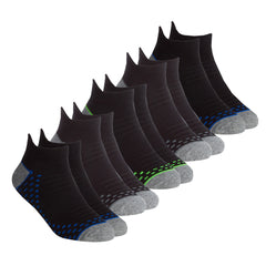 Boys Trainer Liner Sport Mesh Vents Socks Blue Lines - 5 Pairs