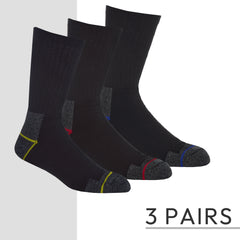 Mens Work Socks Mid Calf Heavy Duty Thick Crew Safety Boot Socks 3 Pairs