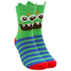 Boys Novelty Cartoon Socks 1 Pair Monster Green