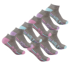 Pairs Ladies Sports Ankle Trainer Socks Multipack Grey – Topsox