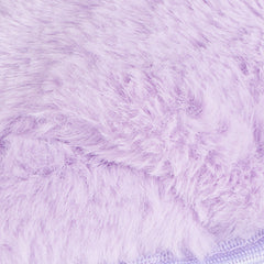 Womens Plush Faux Fur Open Toe Slippers Lilac