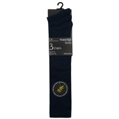 Girls Bamboo Super Gentle Soft Knee High Socks 6 Pairs - Navy