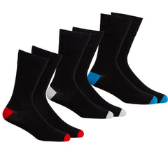Mens Bamboo Soft Gentle Socks Red Plain 3 Pairs