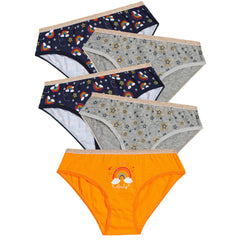 Girls Printed Knickers Briefs Underwear Pack of 5 Rainbow Dark