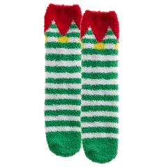 Mens Fluffy Warm Christmas Printed Bed Socks with Anti Slip