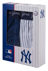 NEW YORK YANKEES Mens Boxer Shorts Trunks Designer Underwear 2 Pack Navy/White