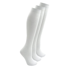 Girls Back To School Knee High Socks White 3 Pairs