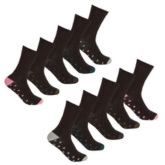 Womens 5 Pairs Spotted Hearts Glitter Socks