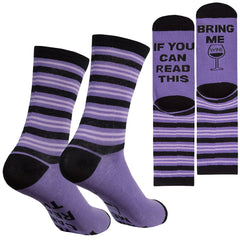 Womens Funny Slogan Design Mid Calf Socks Purple Wine