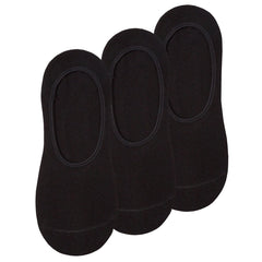 Womens Bamboo Plain No Show Invisible Socks Black