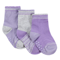 Baby Girls Socks With Anti Slip Grippers 3 or 6 Pairs
