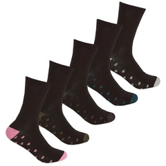 Womens Loose Top Socks Extra Wide 5 Pairs Hearts
