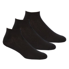 Mens Sports Trainer Liner Socks Black 3 Pairs