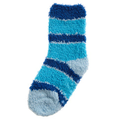 Baby Girls Fluffy Sherpa Fleece Slipper Socks with Non Slip Grippers Blue