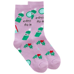Womens Novelty Festive Christmas Funny Slogan Sock
