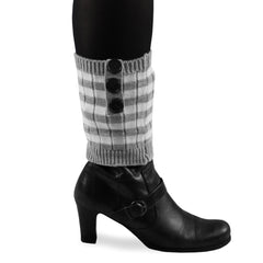 Girls Leg Boot Warmers Knitted Sock Topper Boot Cuffs Grey
