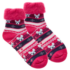Womens Warm Winter Bed Socks with Anti Slip Grippers Xmas Theme